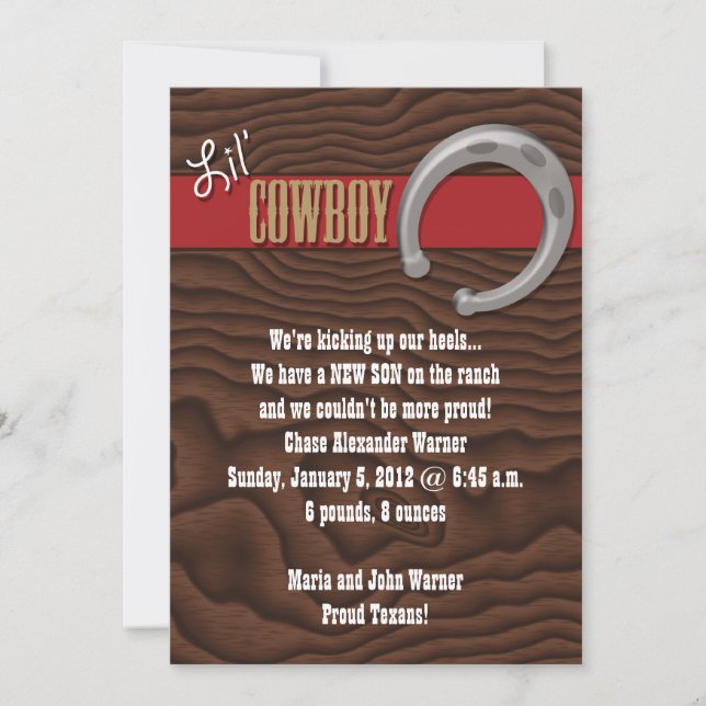 Faire-part Lil' Cowboy (Devant)