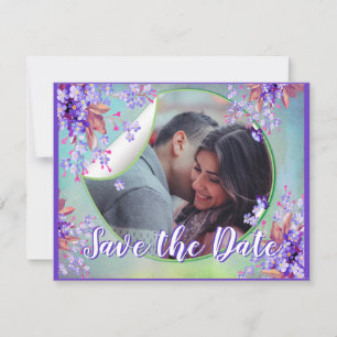 Faire-part Lilac Forget-me-not Flower Enregistrer les dates