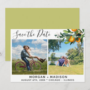 Faire-part Lime Green Oranges Save the Date Photo