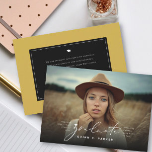 Faire-part Limite minimaliste Graduate Simple Diplôme Photo