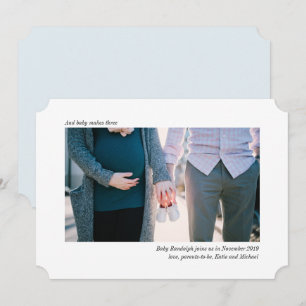 Faire-part lisse et simple de grossesse de photo