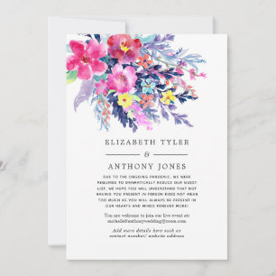 Faire-part Liste de invités de mariage floral aquarelle color