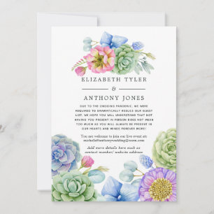 Faire-part Liste de invités de mariage réduite avec des fleur