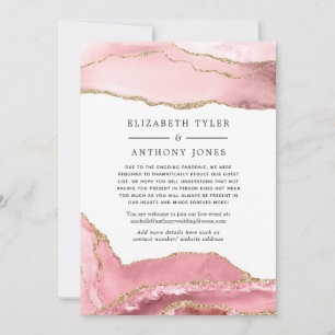 Faire-part Liste de invités de mariage réduite Blush et Agate