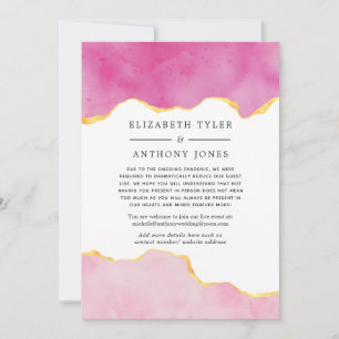 Faire-part Liste de invités de mariage réduite en agate rose 