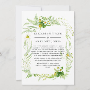 Faire-part Liste de invités réduite pour mariage champêtre ru