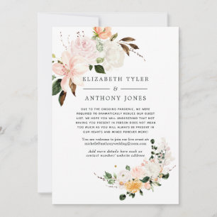 Faire-part Liste de invités réduite pour un mariage pastel et