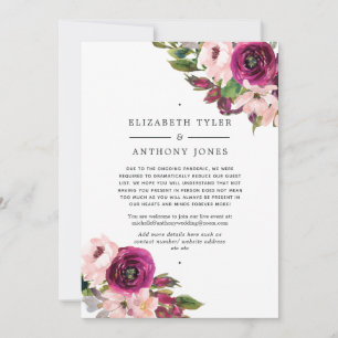 Faire-part Liste de Mariage Floral Marsala & Blush Réduite