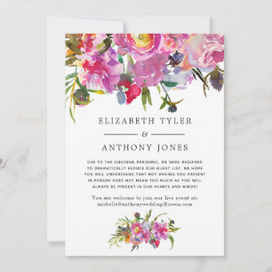 Faire-part Liste de mariage florale rose vintage réduite