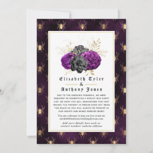 Faire-part Liste de mariage gothique florale réduite