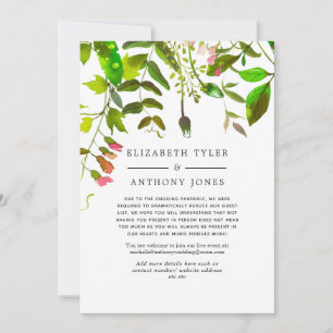 Faire-part Liste de mariage réduite avec verdure