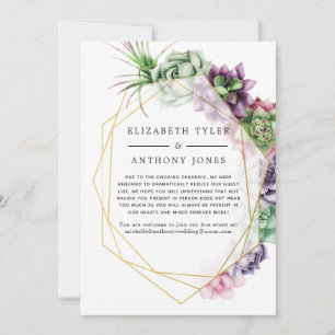 Faire-part Liste de mariage réduite de succulentes géométriqu