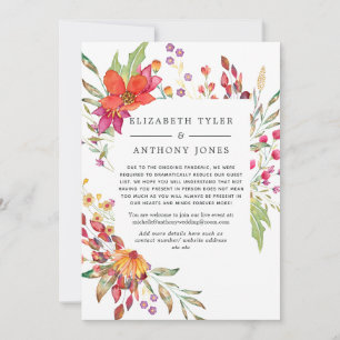 Faire-part Liste de mariage réduite Fleur sauvage Aquarelle