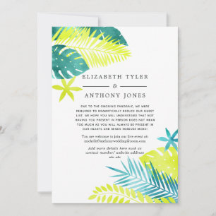 Faire-part Liste des invités tropicale turquoise et citron