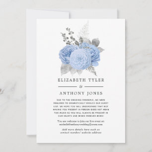 Faire-part Liste d'hôtes Pastel Blue et Silver Vintage Reduce