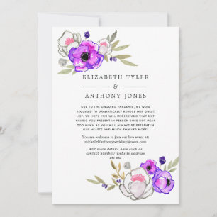 Faire-part Liste d'invités de mariage floral réduite