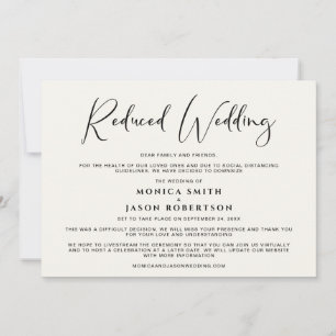 Faire-part Liste d'invités Mariages réduite Élégante crème