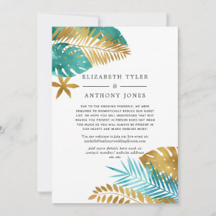Faire-part Liste d'invités tropicale sarcelle - Turquoise et 