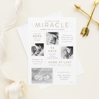 Faire-part Little Miracle Preemie NICU Infographic Birth