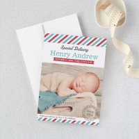 Livraison spéciale Baby Boy Aqua et Red Photo Birt