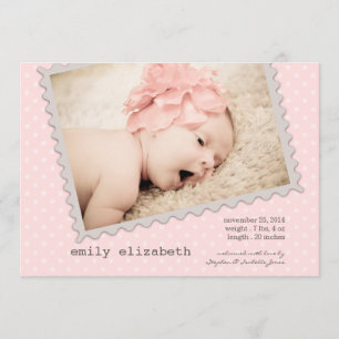 Faire-part Livraison spéciale Sweet Baby Girl Photo Naissance