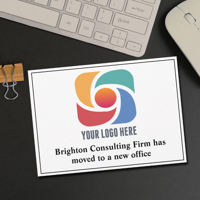 Faire-part Logo d'entreprise personnalisé Notre bureau est en (Créateur téléchargé)