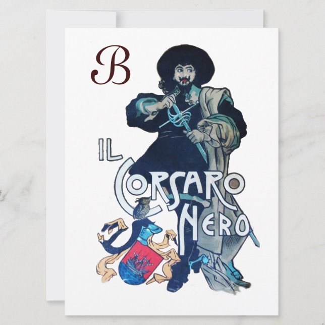 Faire-part L'or NOIR CORSAIR MONOGRAM (Devant)