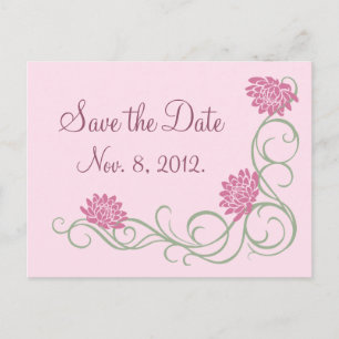 Faire-part Lotus Flowers Enregistrer la date Carte postale (r