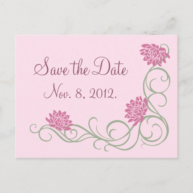 Faire-part Lotus Flowers Enregistrer la date Carte postale (r (Devant)