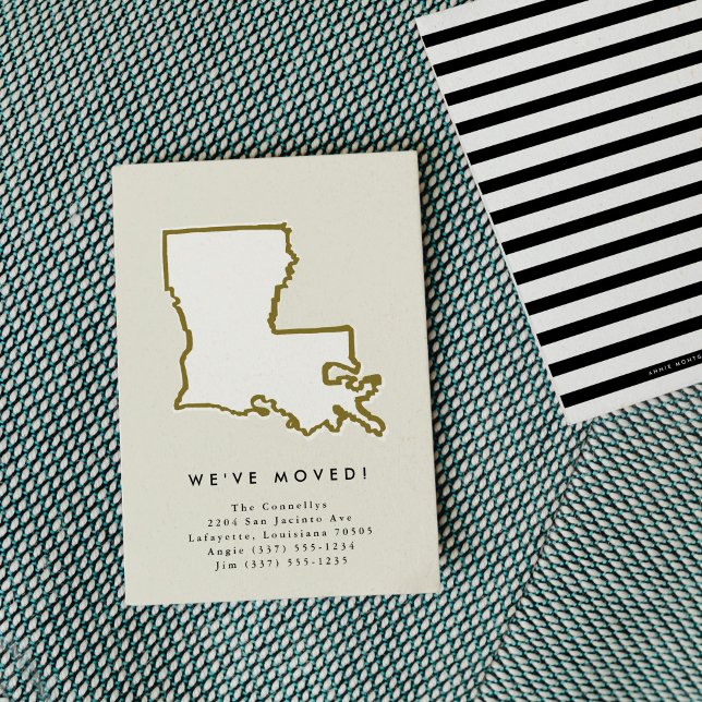 Faire-part Louisiane État Nous avons déménagé Chic Hand-Drawn (Créateur téléchargé)