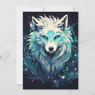Faire-part Loup sauvage céleste lunaire