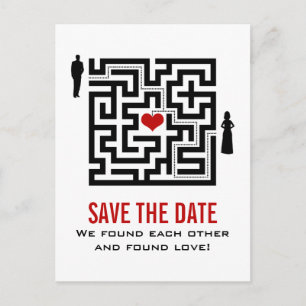 Faire-part Love Maze Enregistrer la date Carte postale