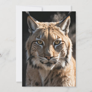 Faire-part Lynx Wild Animal Élégant Dramatique Mist Portrait
