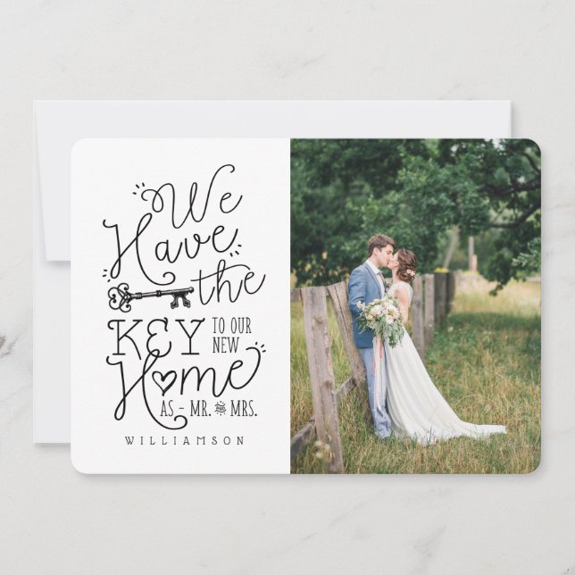 Faire-part M. & Mme Photo Nous Avons La Nouvelle Clé De Notre (Devant)
