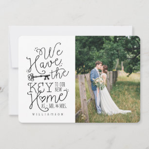 Faire-part M. & Mme Photo Nous Avons La Nouvelle Clé De Notre