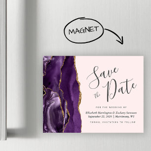 Faire-part magnétique de mariage Purple Agate Blus