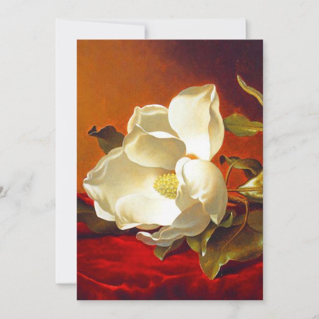 Faire-part Magnolia sur Red Velvet Martin Johnson Heade (Devant)