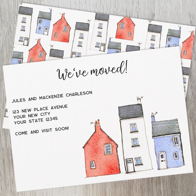 Faire-part Maison aquarelle Changement d'adresse (Créateur téléchargé)