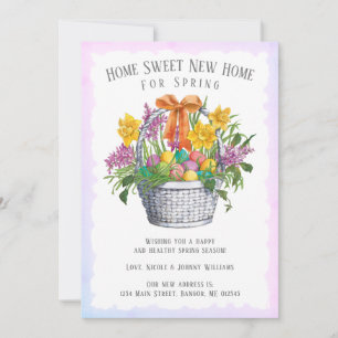 Faire-part Maison Douce Nouvelle Maison Florale Pâques Panier