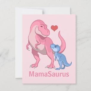 Faire-part MamaSaurus T-Rex et dinosaures de bébé