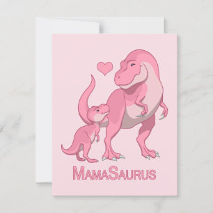 Faire-part MamaSaurus T-Rex et dinosaures de bébé