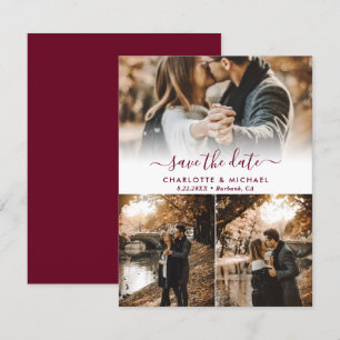 Faire-part Mariage Bourgogne Moderne Photo Enregistrer La Car