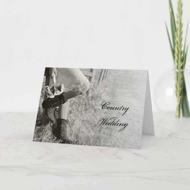 Faire-part Mariage Cowgirl et Sunflower Enregistrer la date B (Devant)