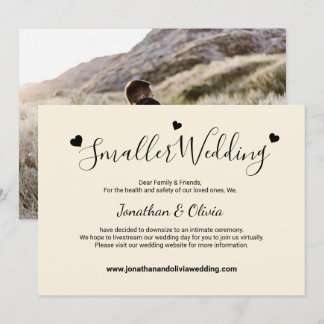 Faire-part Mariage Crème Ivoire Photo de Mariage Réduit