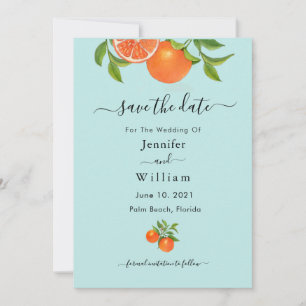 Faire-part mariage d'aquarelle orange Citrus