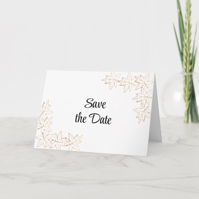 Faire-part Mariage de bord feuille d'érable Enregistrer la da (Devant)