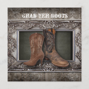 Faire-part Mariage de cow-boy country western grunge