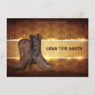 Faire-part mariage de cowboy en détresse dans l'ouest