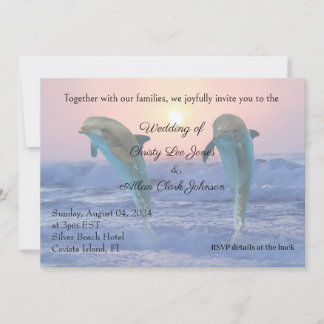 Faire-part Mariage de dauphins à Sunrise Beach