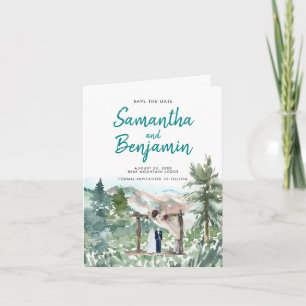 Faire-part Mariage de la chronologie de l'aquarelle Enregistr